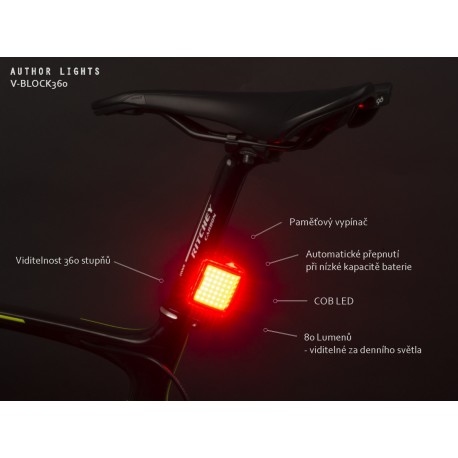 Světlo zad. V-Block360 USB CobLed 80 lm